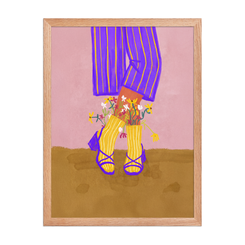 Wildflower Socks Framed Art Print