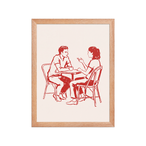 Café Conversation Framed Art Print