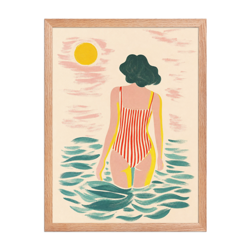 Ocean Wading Framed Art Print