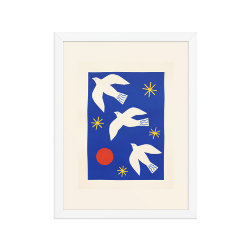 Three White Doves Framed Art Print