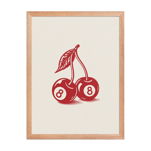 8-Ball Cherries Framed Art Print