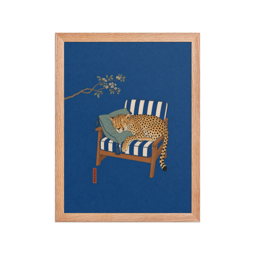 Sleeping Cheetah Framed Art Print