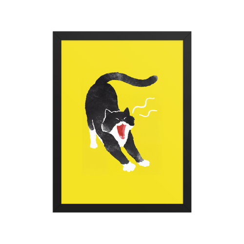Hissing Cat Framed Art Print