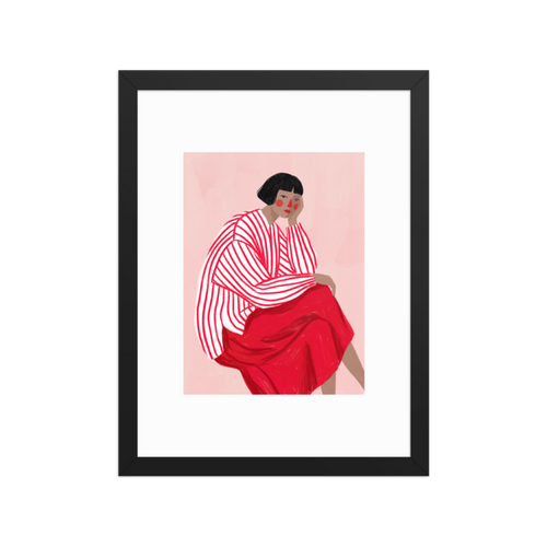 Red Stripes Framed Art Print