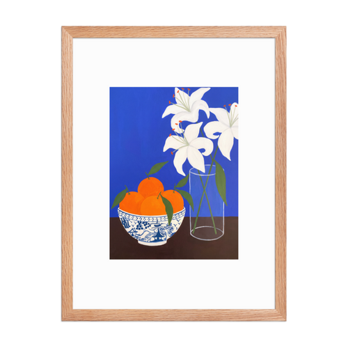 Oranges and Lilies Framed Art Print