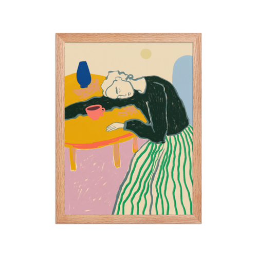 Resting at the Table Framed Art Print