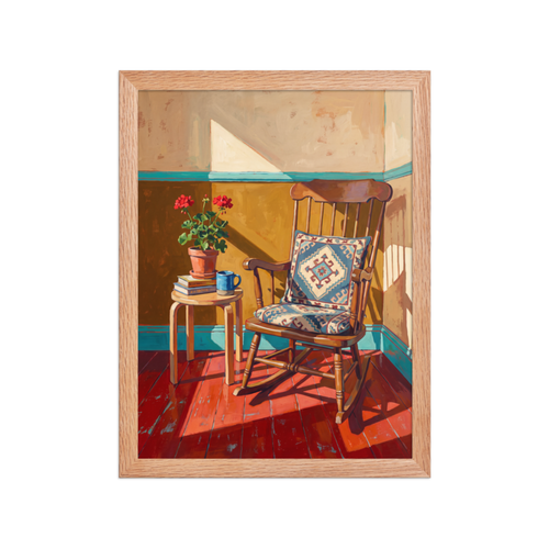 Sunny Reading Nook Framed Art Print
