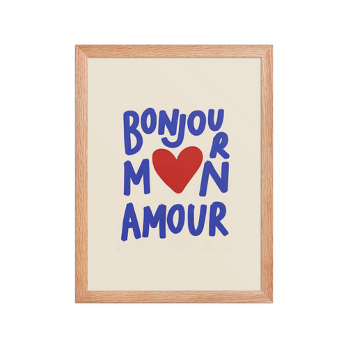 Bonjour Mon Amour Framed Art Print