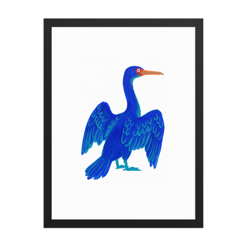 Blue Cormorant Framed Art Print