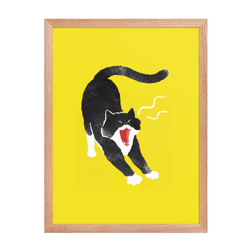 Hissing Cat Framed Art Print