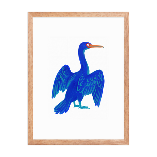 Blue Cormorant Framed Art Print