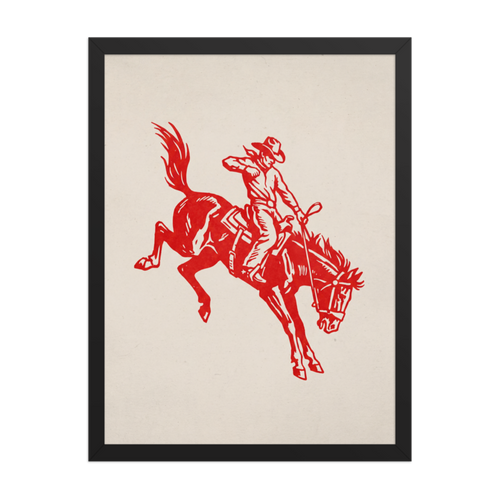 Bucking Bronco Framed Art Print