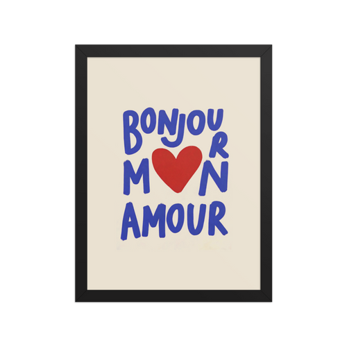 Bonjour Mon Amour Framed Art Print