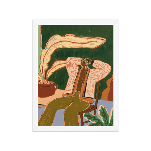Plant Room Reader Framed Art Print
