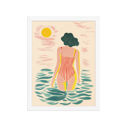 Ocean Wading Framed Art Print
