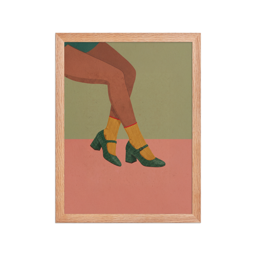 Green Mary Janes Framed Art Print
