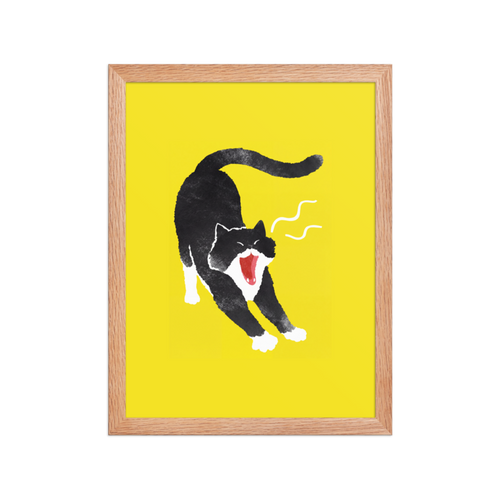 Hissing Cat Framed Art Print
