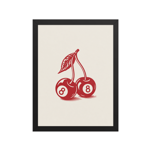 8-Ball Cherries Framed Art Print