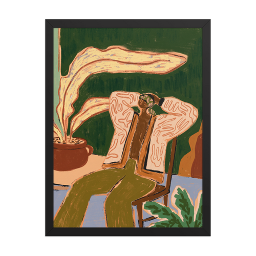 Plant Room Reader Framed Art Print
