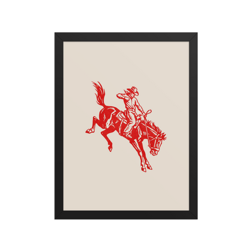 Bucking Bronco Framed Art Print