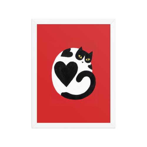Heart Cat Framed Art Print