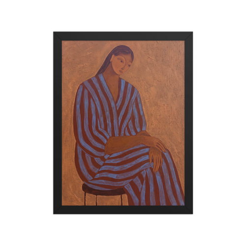 Striped Robe Framed Art Print