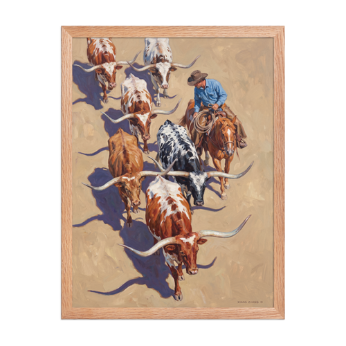 Longhorn Drive Framed Art Print
