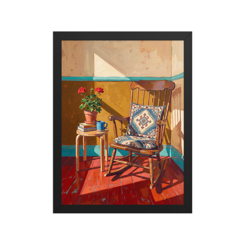 Sunny Reading Nook Framed Art Print