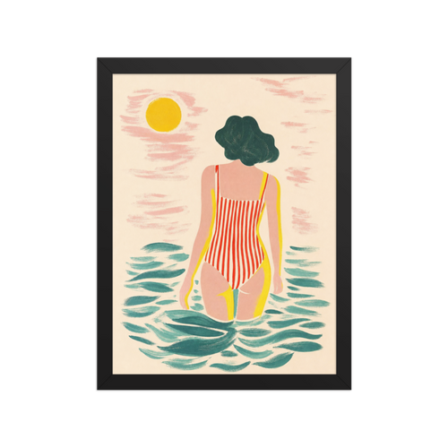 Ocean Wading Framed Art Print