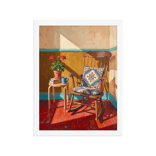 Sunny Reading Nook Framed Art Print