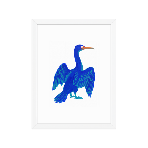 Blue Cormorant Framed Art Print