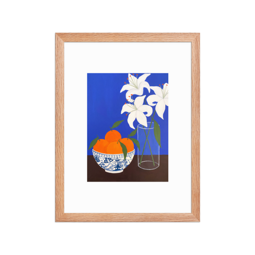 Oranges and Lilies Framed Art Print
