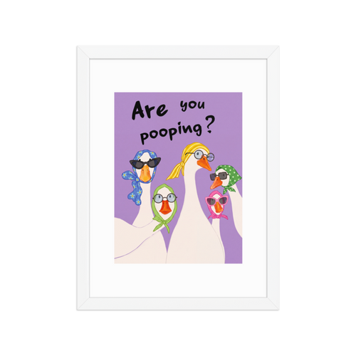 Are You Pooping? Framed Art Print