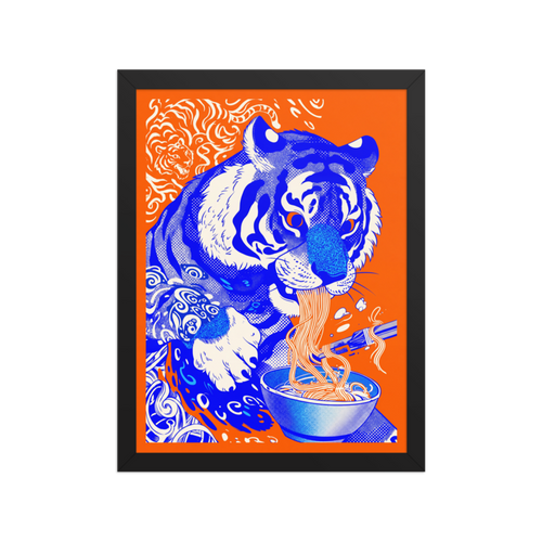 Tiger Ramen Framed Art Print