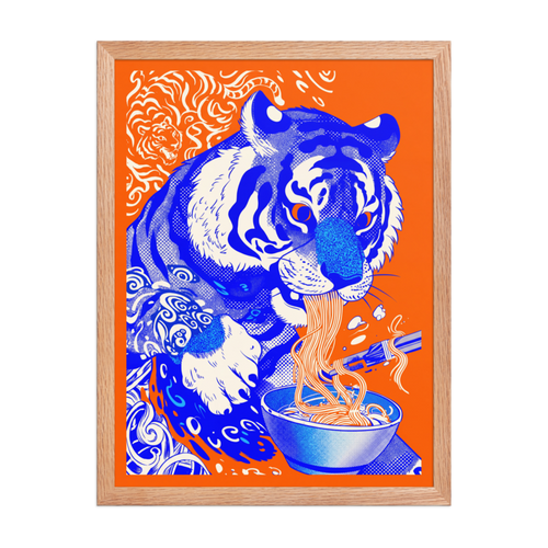 Tiger Ramen Framed Art Print