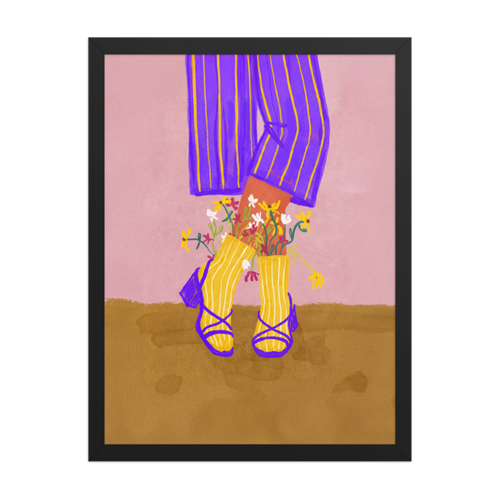Wildflower Socks Framed Art Print