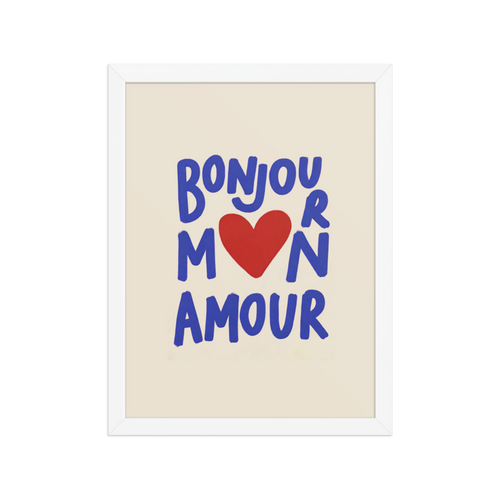 Bonjour Mon Amour Framed Art Print