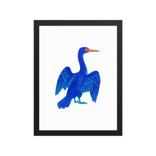 Blue Cormorant Framed Art Print