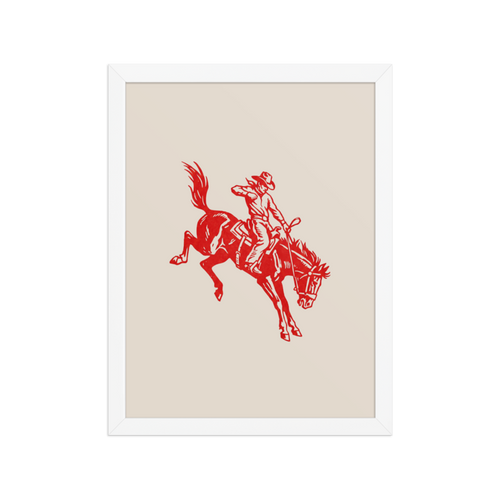 Bucking Bronco Framed Art Print