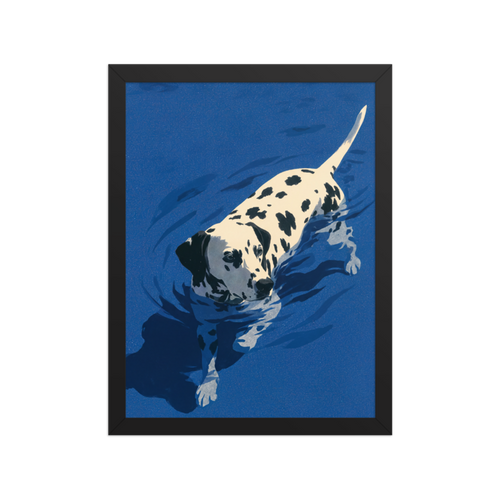 Dalmatian Swimming Framed Art Print