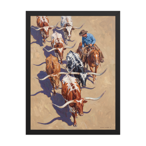 Longhorn Drive Framed Art Print