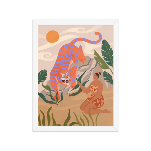 Tiger Offering Framed Art Print