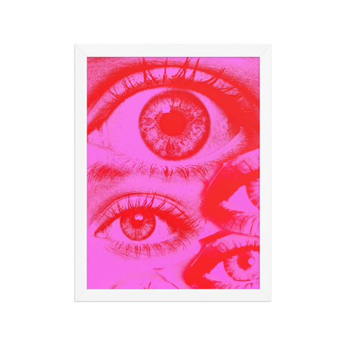Neon Eyes Framed Art Print