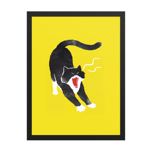 Hissing Cat Framed Art Print