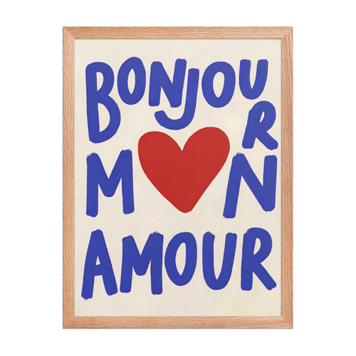 Bonjour Mon Amour Framed Art Print