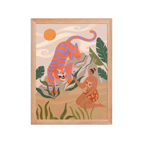 Tiger Offering Framed Art Print