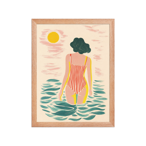 Ocean Wading Framed Art Print