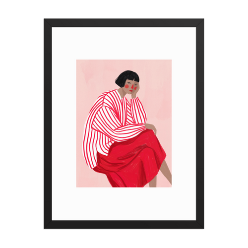 Red Stripes Framed Art Print