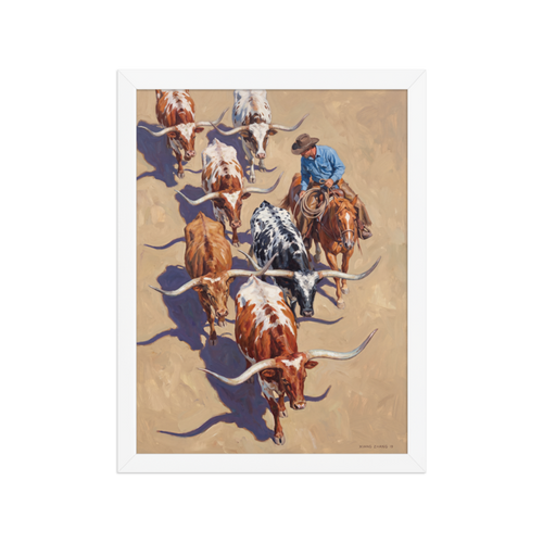 Longhorn Drive Framed Art Print