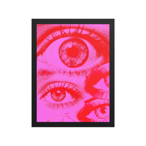 Neon Eyes Framed Art Print